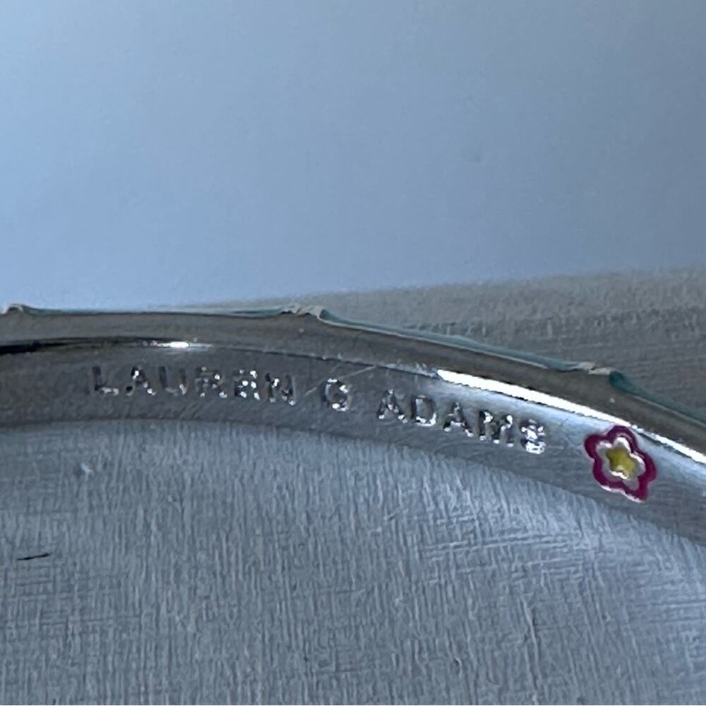 LAUREN G ADAMS - Stackable Bamboo hinged Bangle, turquoise and silver - Picture 3 of 5